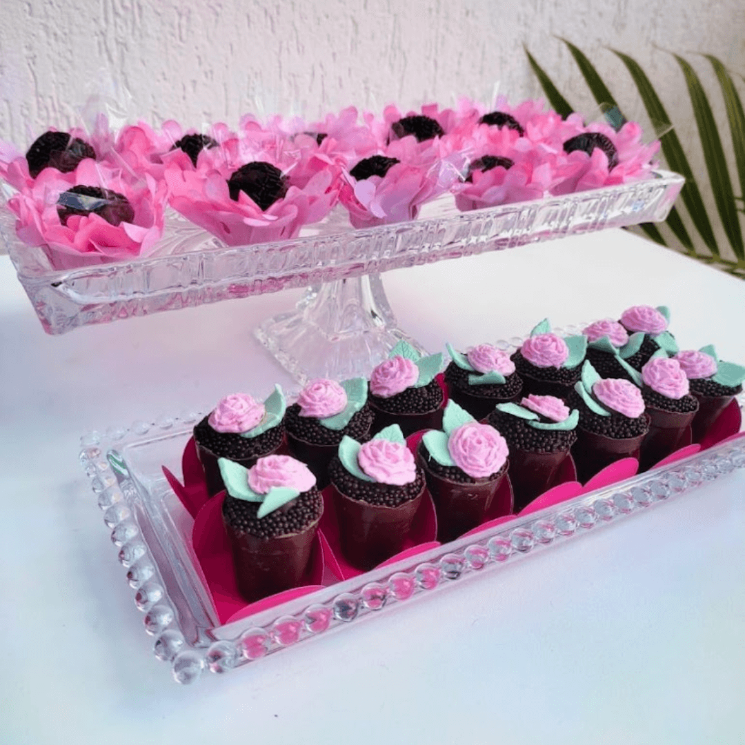 Travessa Cristal Pearl Bolinha - 30 cm