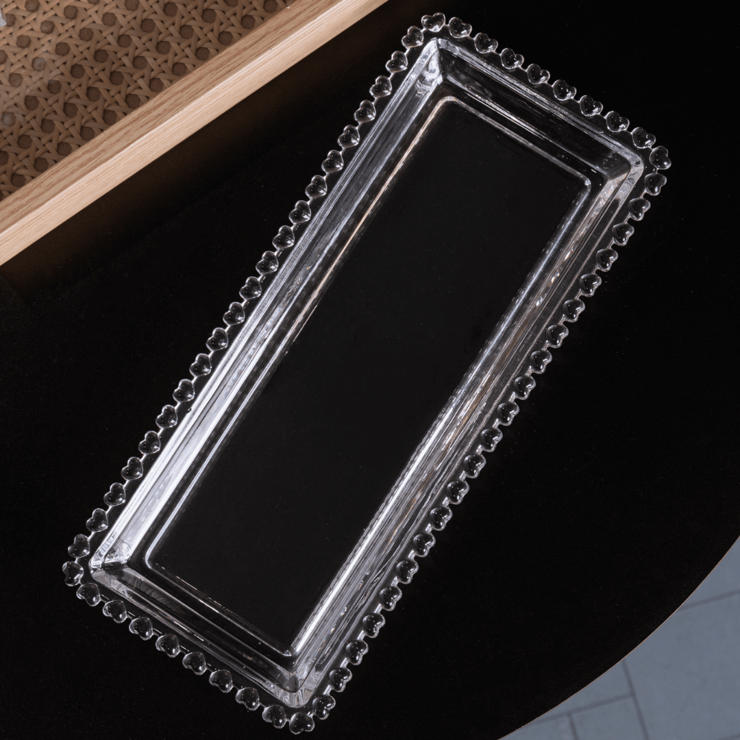 Travessa Cristal Pearl Bolinha - 30 cm