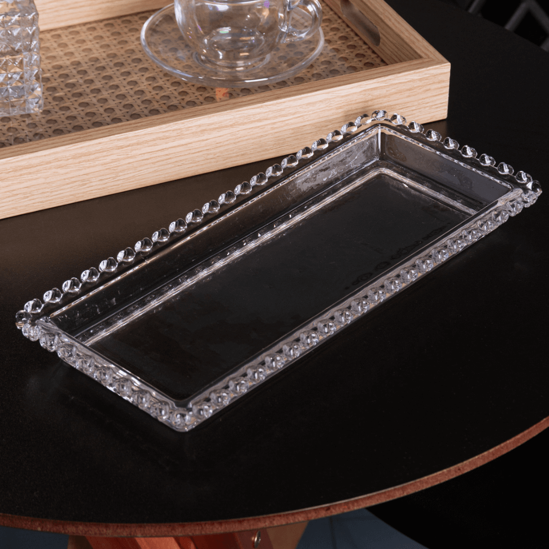 Travessa Retangular Cristal de Chumbo Coração 30cm