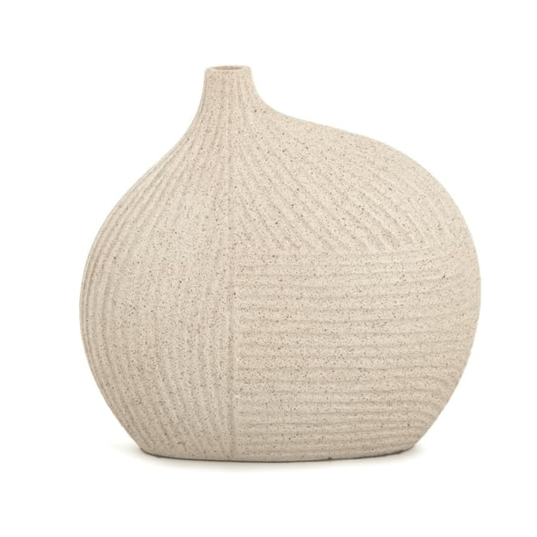 Vaso Decorativo em Polirresina Bege 21,5cm