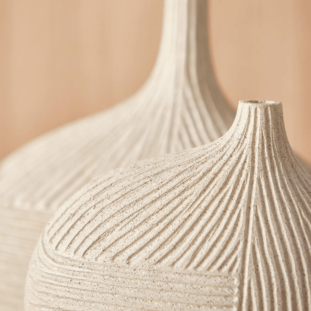 Vaso Decorativo em Polirresina Bege 21,5cm