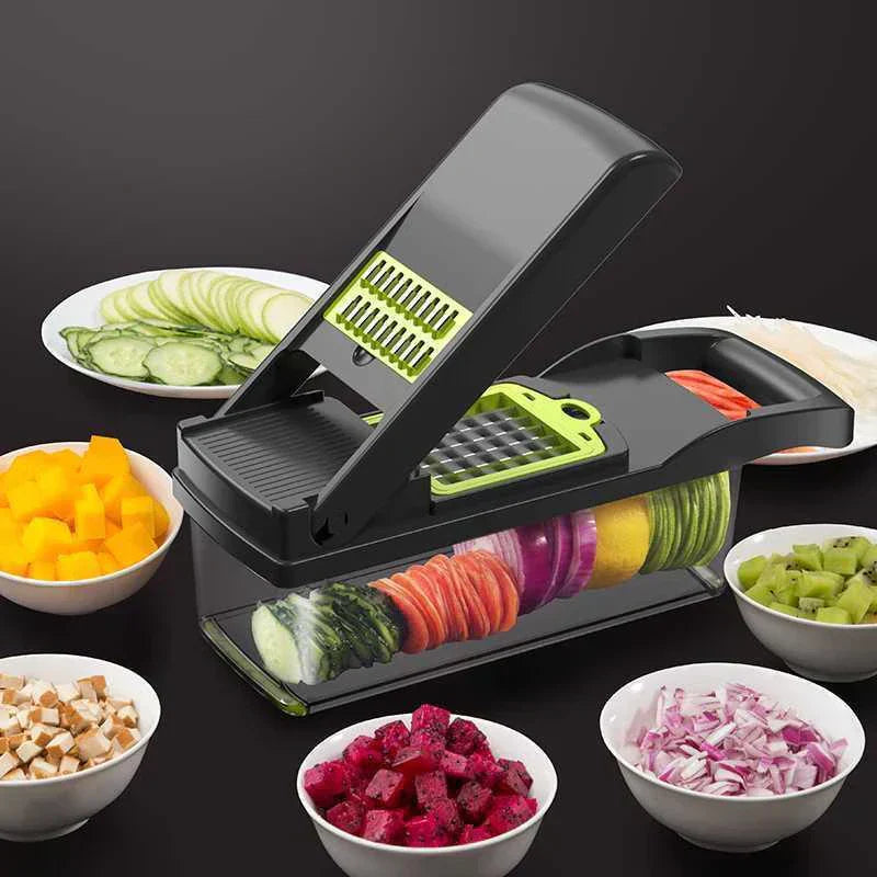 Profissional Multiuso Cozinha Slicer Aço Inox 14 em 1