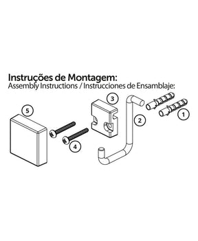 Toalheiro Argola Fixação Parafuso Preto 18cm