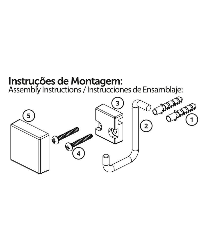 Toalheiro Argola Fixação Parafuso Preto 18cm