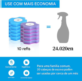 Escova de Vaso Sanitário Descartável com 40 Refis e Suportes Cheiro (Oceano + Lavanda)