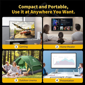 Projetor Hcs350 4k Pro + Game Com 2 Controles Sem Fio Branco