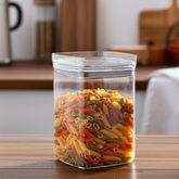 Pote Hermético Quadrado Com Tampa Transparente Vedação Tripla Pote G - 1,7 Litros