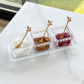 Travessa Cristal Pearl Bolinha - 30 cm