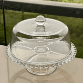 Prato para Bolo Boleira Petisqueira de Cristal Coração 25,5cm