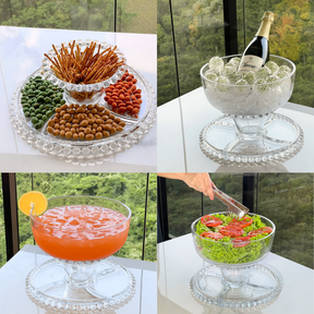 Prato para Bolo Boleira Cristal de Chumbo com Pé e Tampa Pearl 31cm