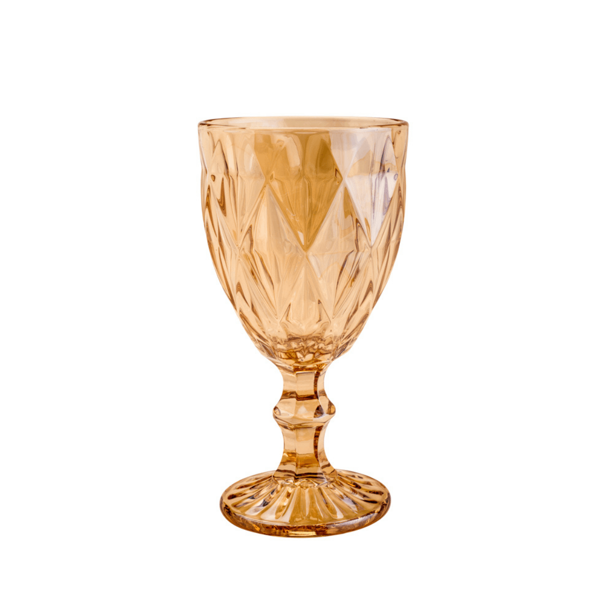 Jogo 6 Taças para Água de Vidro Diamond Âmbar Metalizado - 325ml