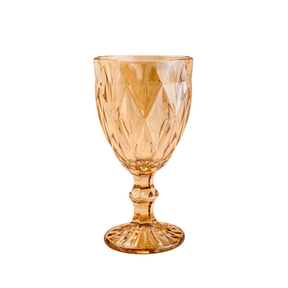 Jogo 6 Taças para Água de Vidro Diamond Âmbar Metalizado - 325ml