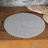 Jogo Americano Redondo Pétala Cinza 38cm