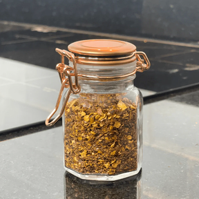 Porta Tempero Hermético de Vidro e Metal Rose Gold - 8 cm