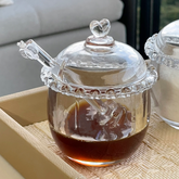 Meleira de Cristal Chumbo com Pegador e Detalhes em Formato de Coração