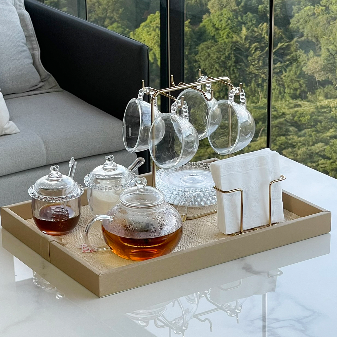 Meleira de Cristal Chumbo com Pegador e Detalhes em Formato de Coração