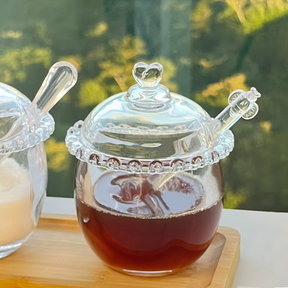 Meleira de Cristal Chumbo com Pegador e Detalhes em Formato de Coração