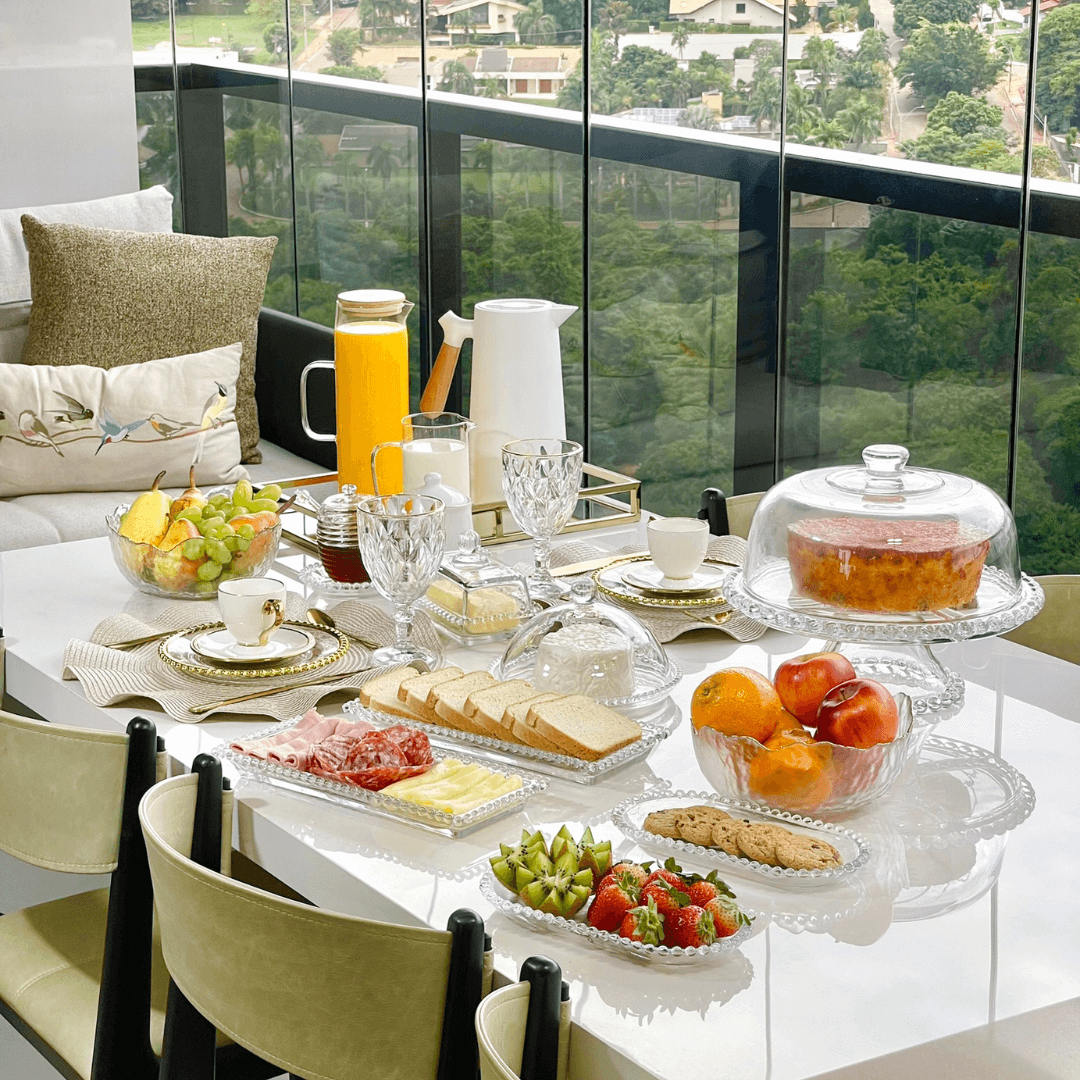 Manteigueira Petra Cristal Ecológico e Fio de Ouro com Tampa 17cm