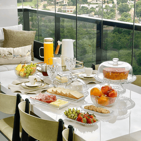 Manteigueira Petra Cristal Ecológico e Fio de Ouro com Tampa 17cm