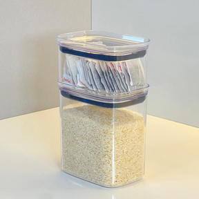 Porta Mantimento Retangular Tampa Hermética Natural Block 1,5L