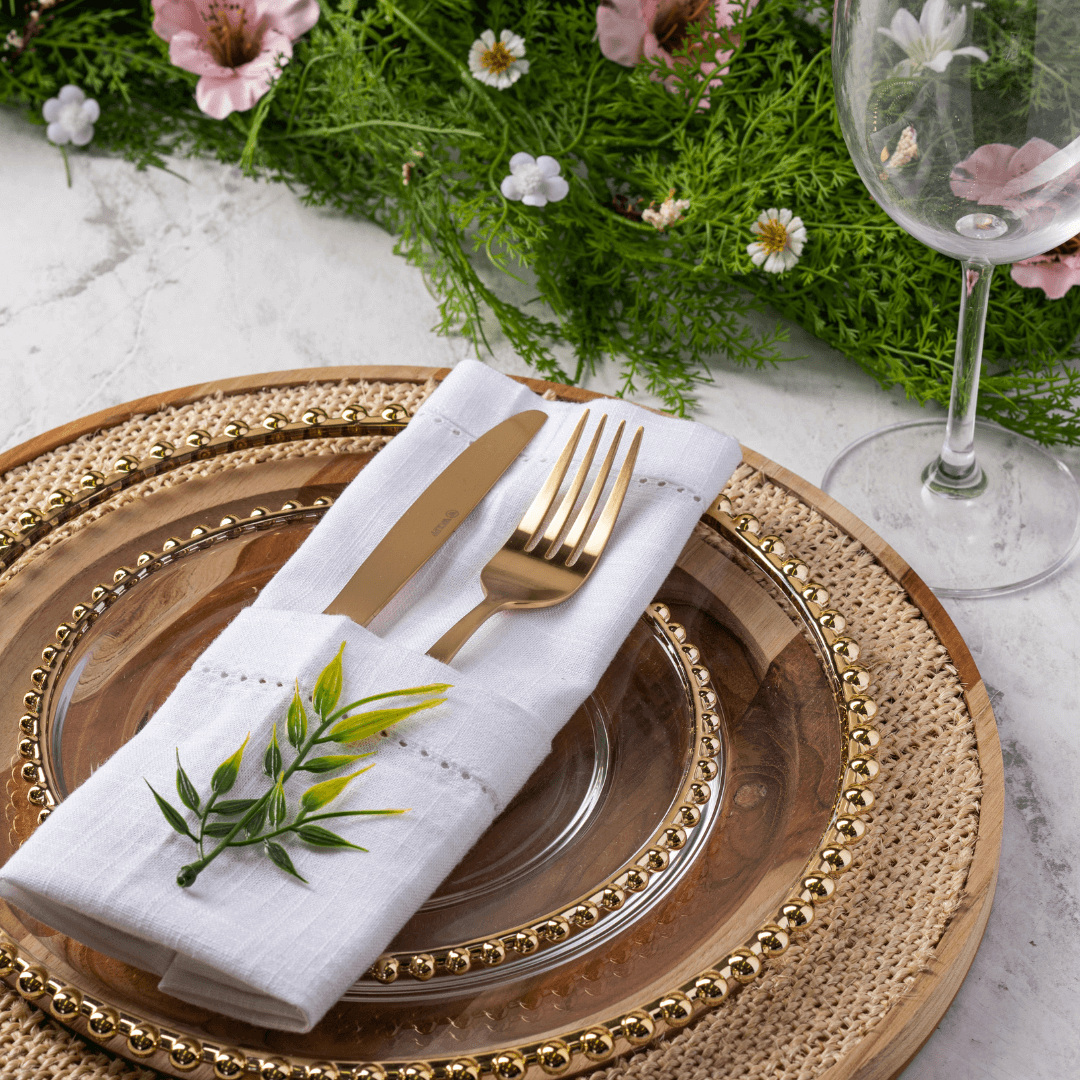 Prato Sobremesa Cristal com Borda Bolinha Dourada Pearl - 20 cm