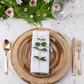 Prato Sobremesa Cristal com Borda Bolinha Dourada Pearl - 20 cm