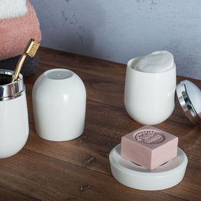 Porta Algodão Cromo Belly Branco Off White - 8,5 cm