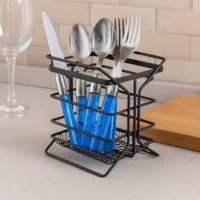 Porta Talher Com Divisória Linha Black Aço Preto