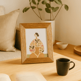 Porta Retrato em PS e Vidro Marrom 15x20