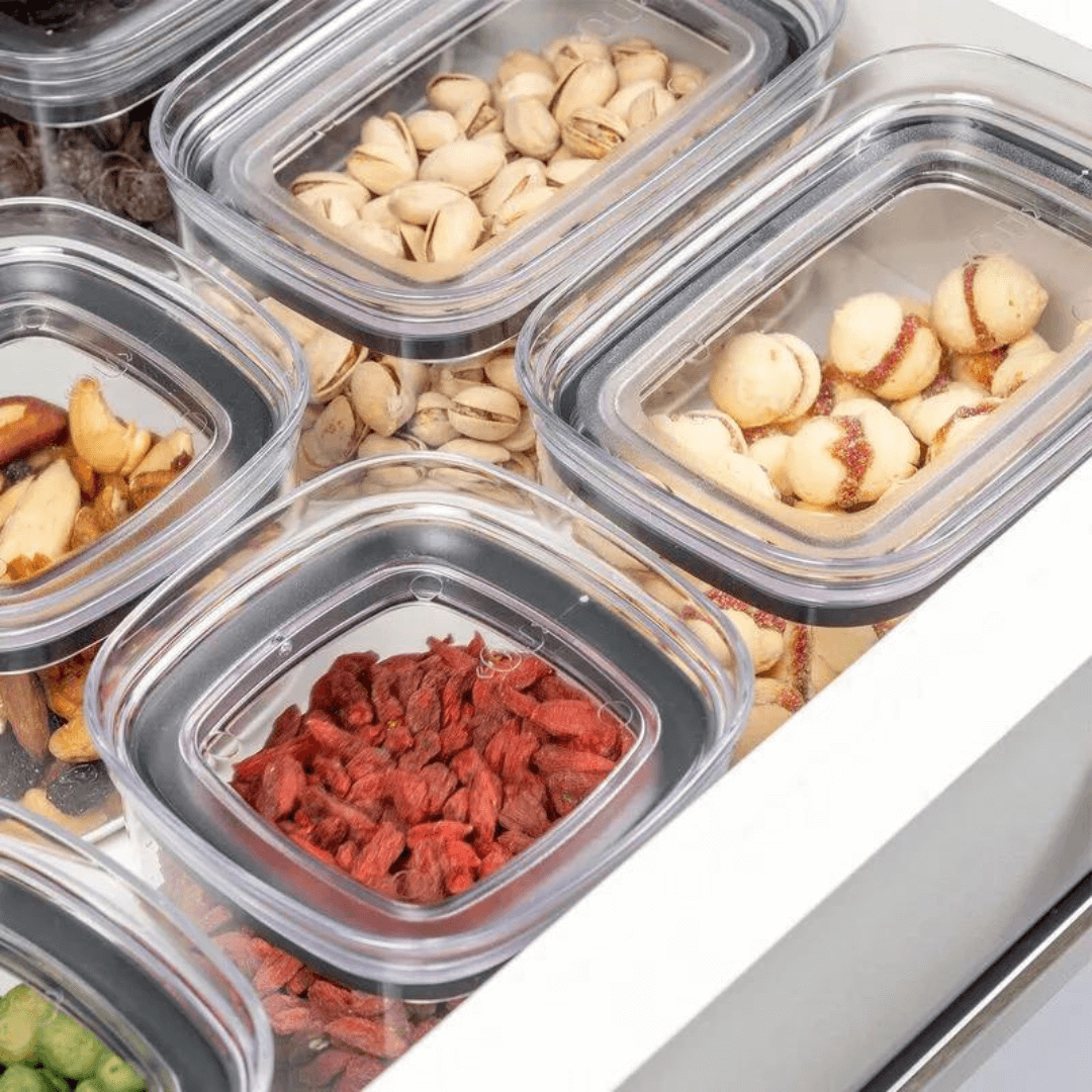 Pote Porta Mantimento Organizador Quadrado com Tampa Hermética Natural Block  450ml