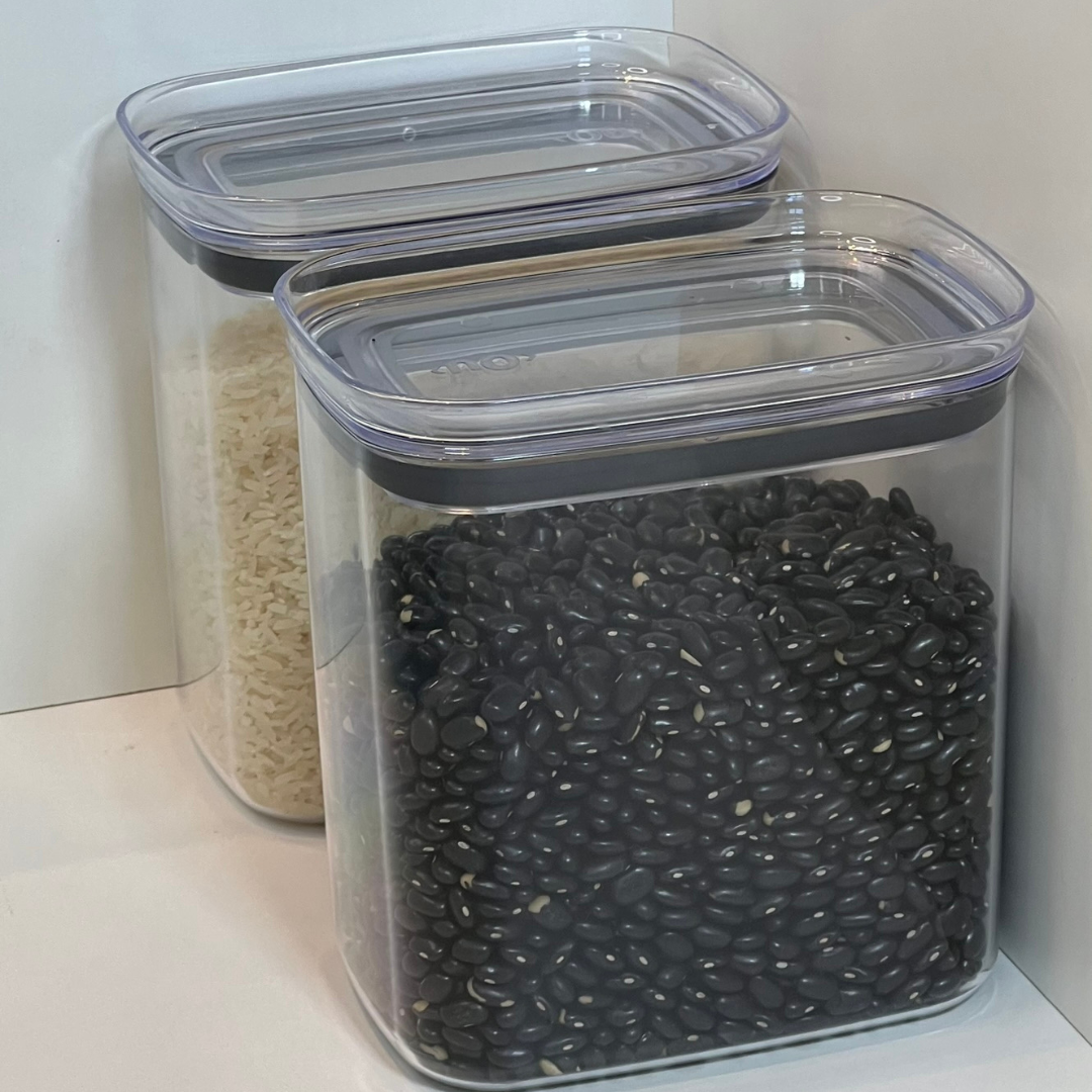 Porta Mantimento Retangular Tampa Hermética Natural Block 1,5L