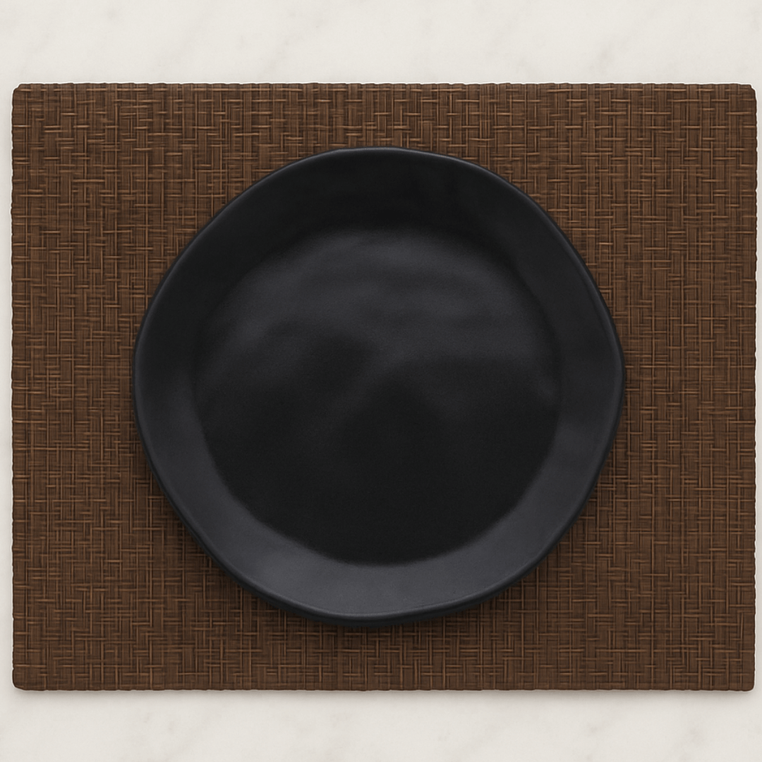 Prato de Sobremesa Organic em Cerâmica Preto 20cm