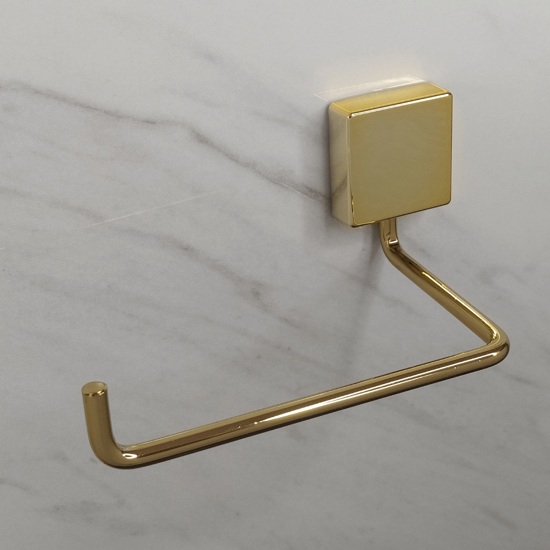Suporte Porta Papel Higiênico de Parede Fixação Parafuso Dourado