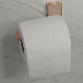 Suporte Porta Papel Higiênico Fixação Parafuso Rose Gold Aço Carbono