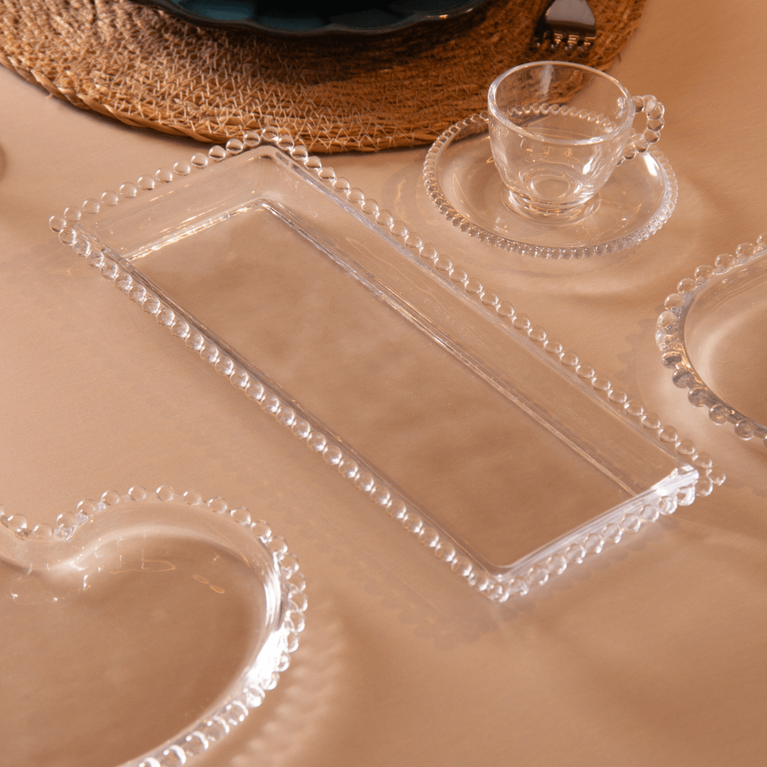 Travessa Cristal Pearl Bolinha - 30 cm