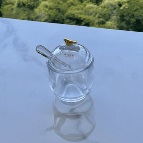 Açucareiro com Colher e Tampa de Cristal Golden Bird 150ml