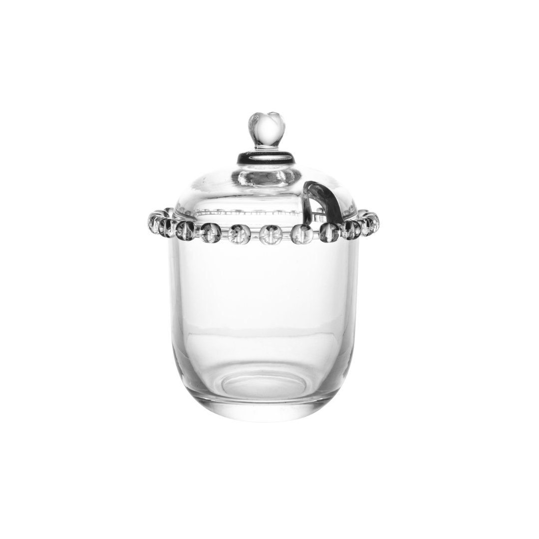 Açucareiro de Cristal Chumbo com Colher e Detalhes em Formato de Coração