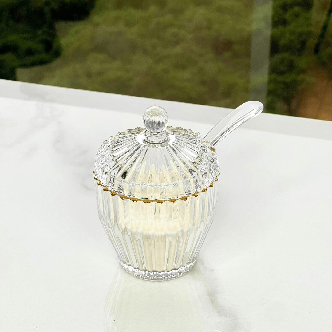 Açucareiro Imperatriz em Cristal Fio de Ouro 11cm