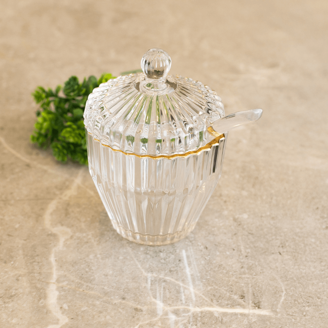 Açucareiro Imperatriz em Cristal Fio de Ouro 11cm