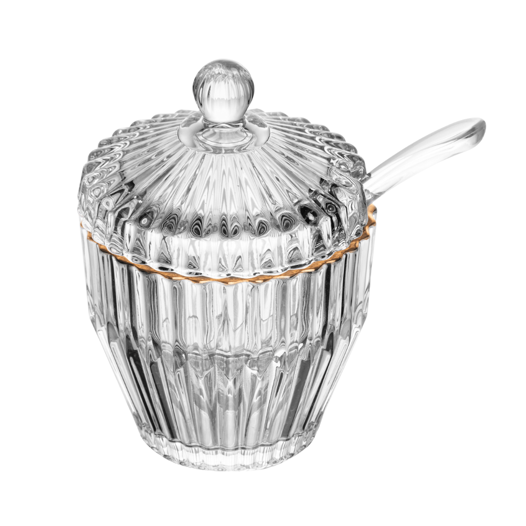 Açucareiro Imperatriz em Cristal Fio de Ouro 11cm