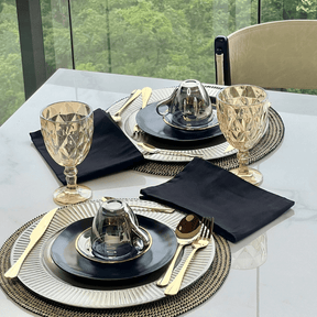 Jogo 6 Taças para Água de Vidro Diamond Âmbar Metalizado - 325ml