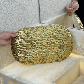 Bandeja em Metal Oval Off White 43cm G