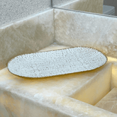 Bandeja em Metal Oval Off White 43cm G