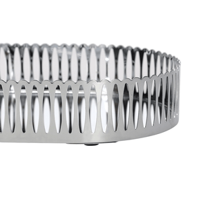 Bandeja Oval de Metal Espelhada Cromada 26cm