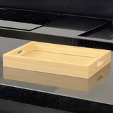 Bandeja Retangular de MDF com Fundo Vidro Trelica 30cm