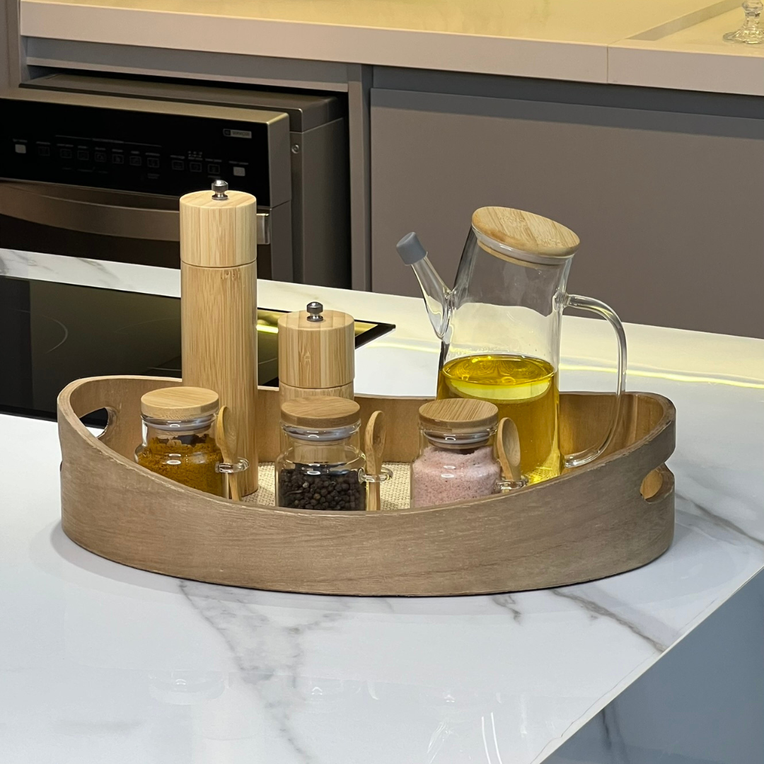 Moedor Manual para Sal e Pimenta Moulin de Bambu 21cm