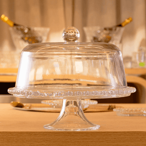 Prato para Bolo Boleira Petisqueira de Cristal Coração 25,5cm