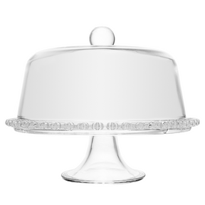 Prato para Bolo Boleira Petisqueira de Cristal Coração 25,5cm