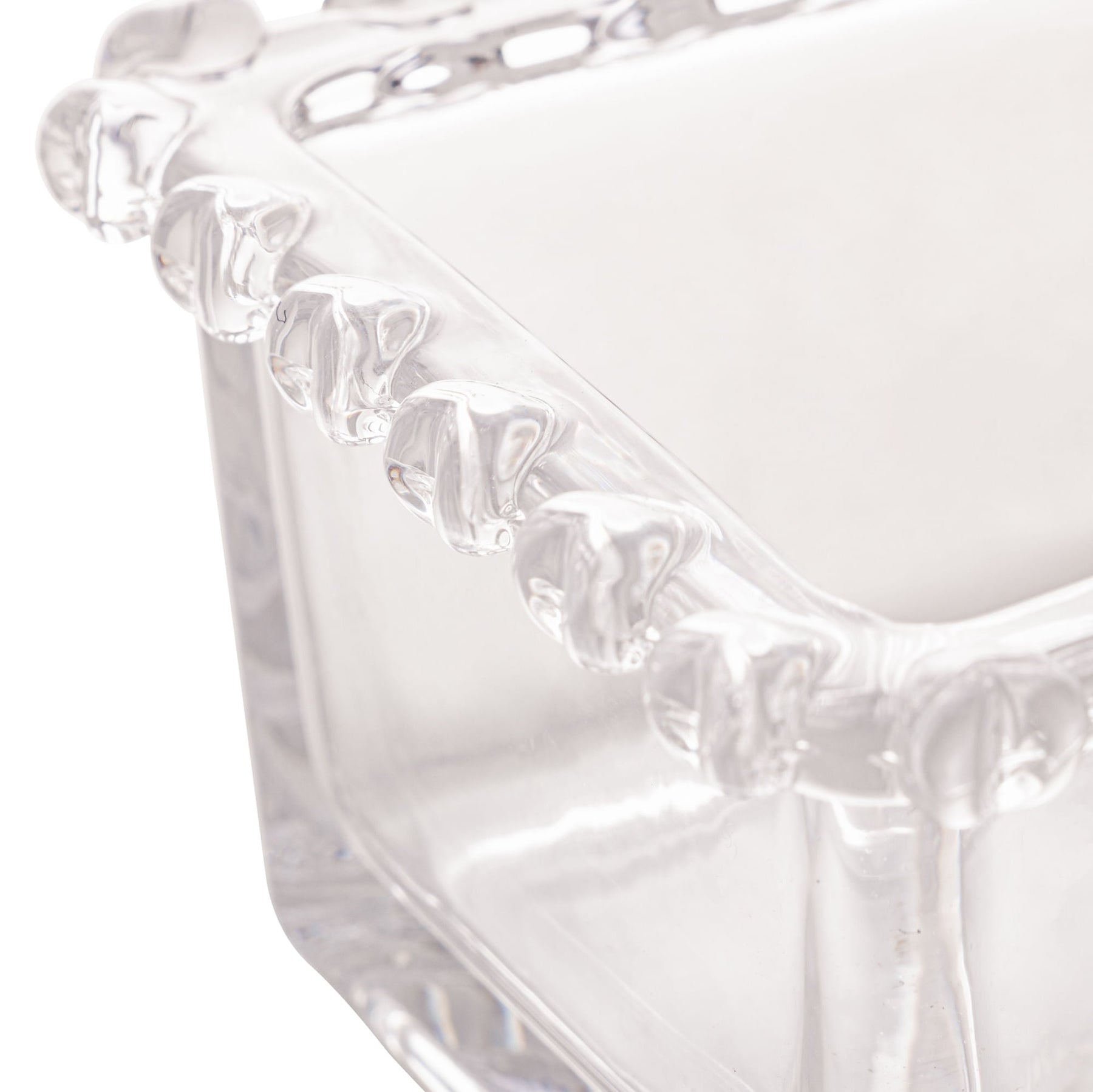Bowl Quadrado de Cristal Coração Pearl Transparente 8,5cm