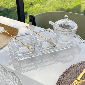 Bowl Quadrado de Cristal Coração Pearl Transparente 8,5cm